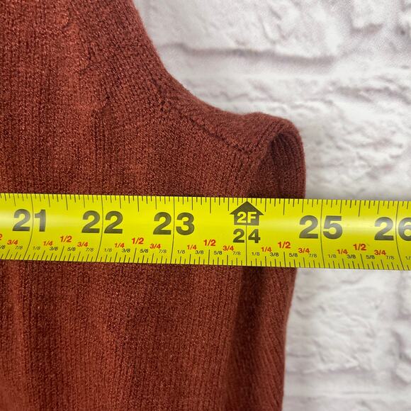 J5014 Ava & Viv long sleeve collared V-neck burnt red sweater size 2X - Picture 7 of 8